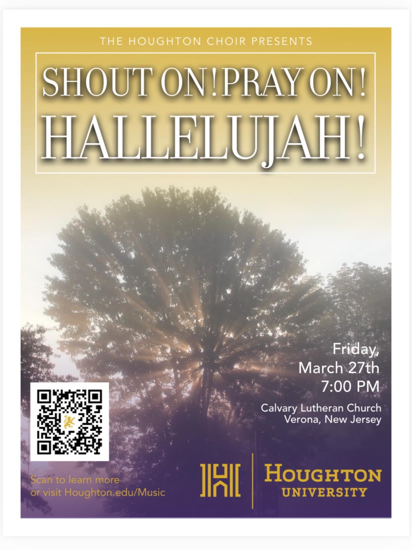Join us Friday, March 27 for a FREE concert! 7:00pm - bring a friend and enjoy a beautiful night of music at Calvary Lutheran Church. @houghtonuniversity